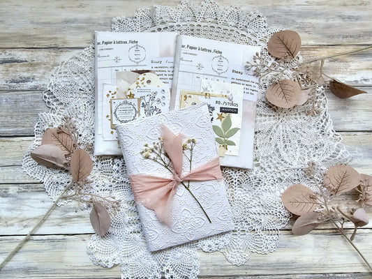 Midi Journal „Embossed Ivory“ – Handmade Series