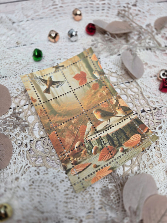 Briefmarken handmade – Herbstliche Tiere & Wald