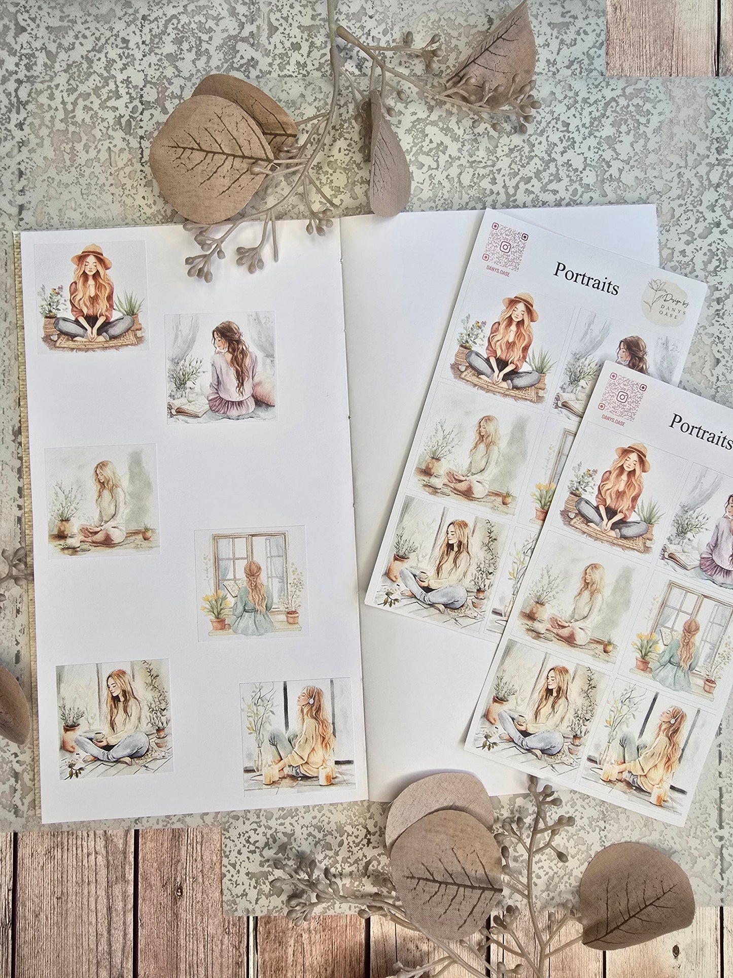 Stickers I 6 motifs I Mindfulness I Journal I Collage I Aesthetic I Scrapbooking I Decoration