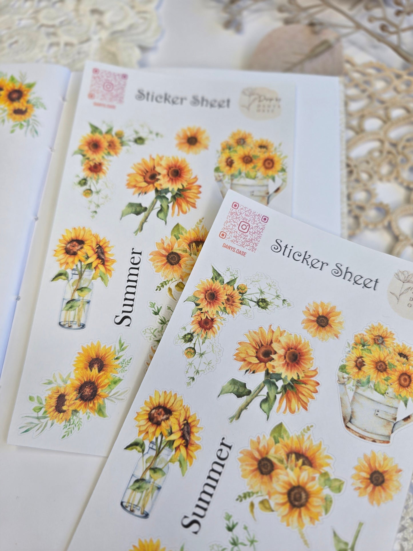 Sonnenblumen Sticker Set – 12 Aquarell-Motive