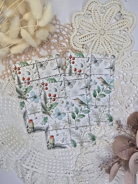 Briefmarke „Waldzauber – Frostbeere“ – Handmade Mini-Serie