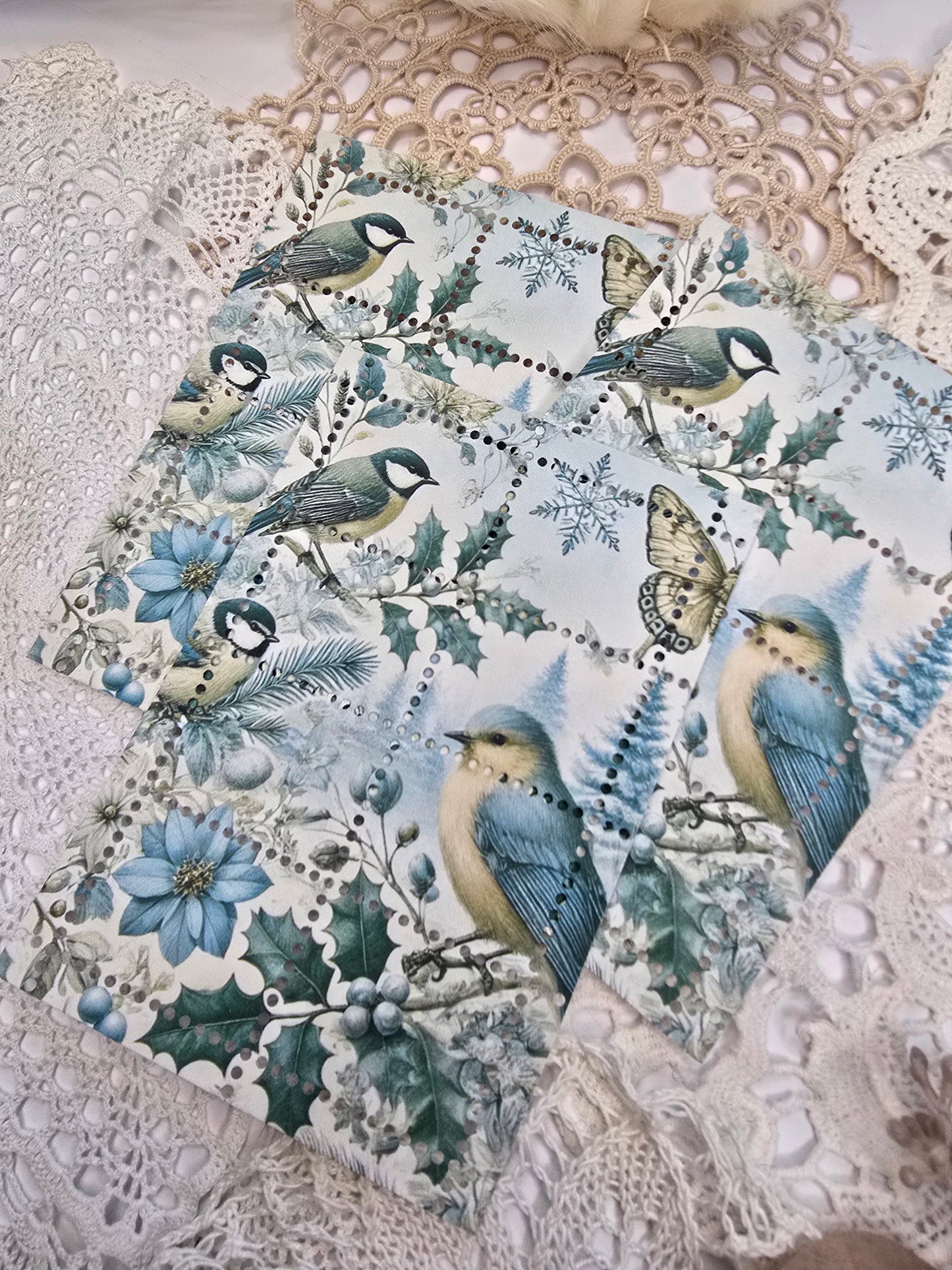 Briefmarke „Waldzauber – Eisglanz“ – Handmade Mini-Serie