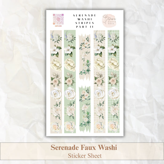 Faux Washi Stripes – 6 florale Vintage-Sticker