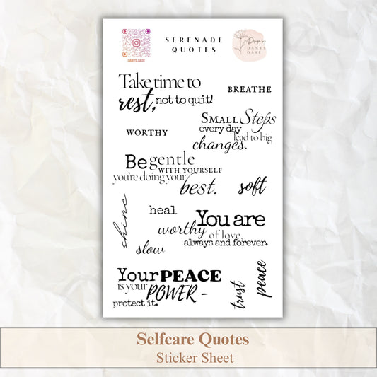Sticker „Selfcare Quotes“ – 13 achtsame Zitate & Wörter
