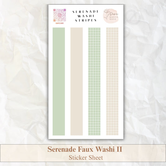 Faux Washi Stripes – 4 zarte Vintage-Sticker mit Grid-Muster