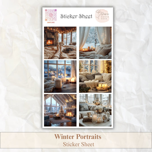 Winter Sticker Set – 6 Foto-Motive im Cozy Look