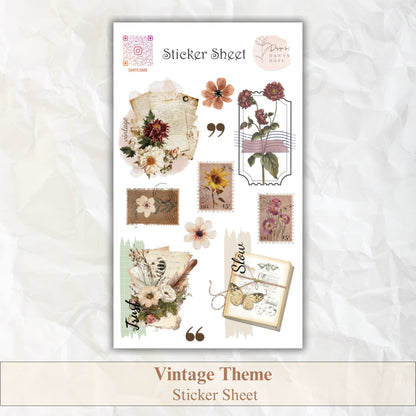 Vintage Sticker Set – 11 zarte Motive