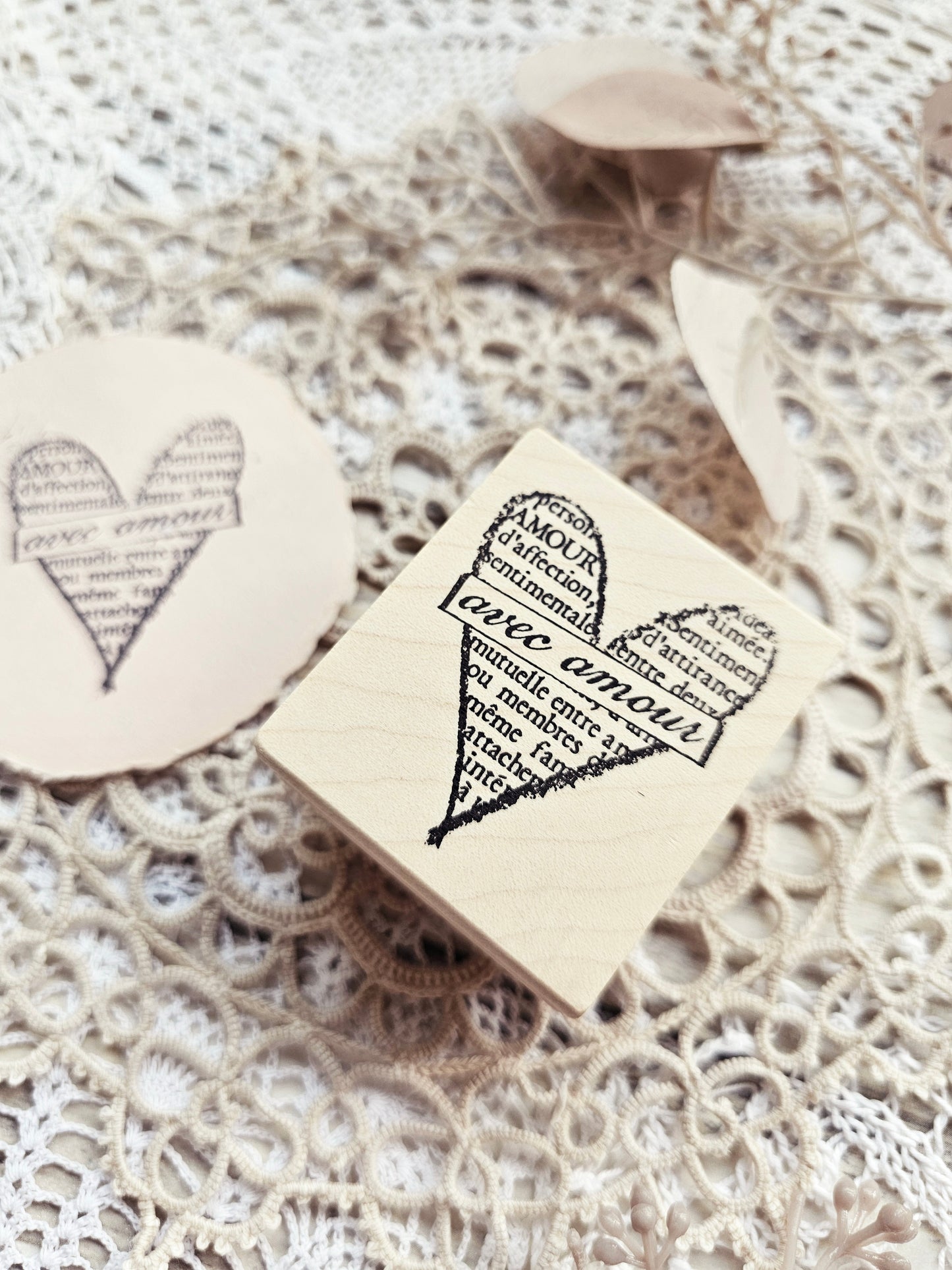 Holzstempel „Avec Amour“ – Catslife Press