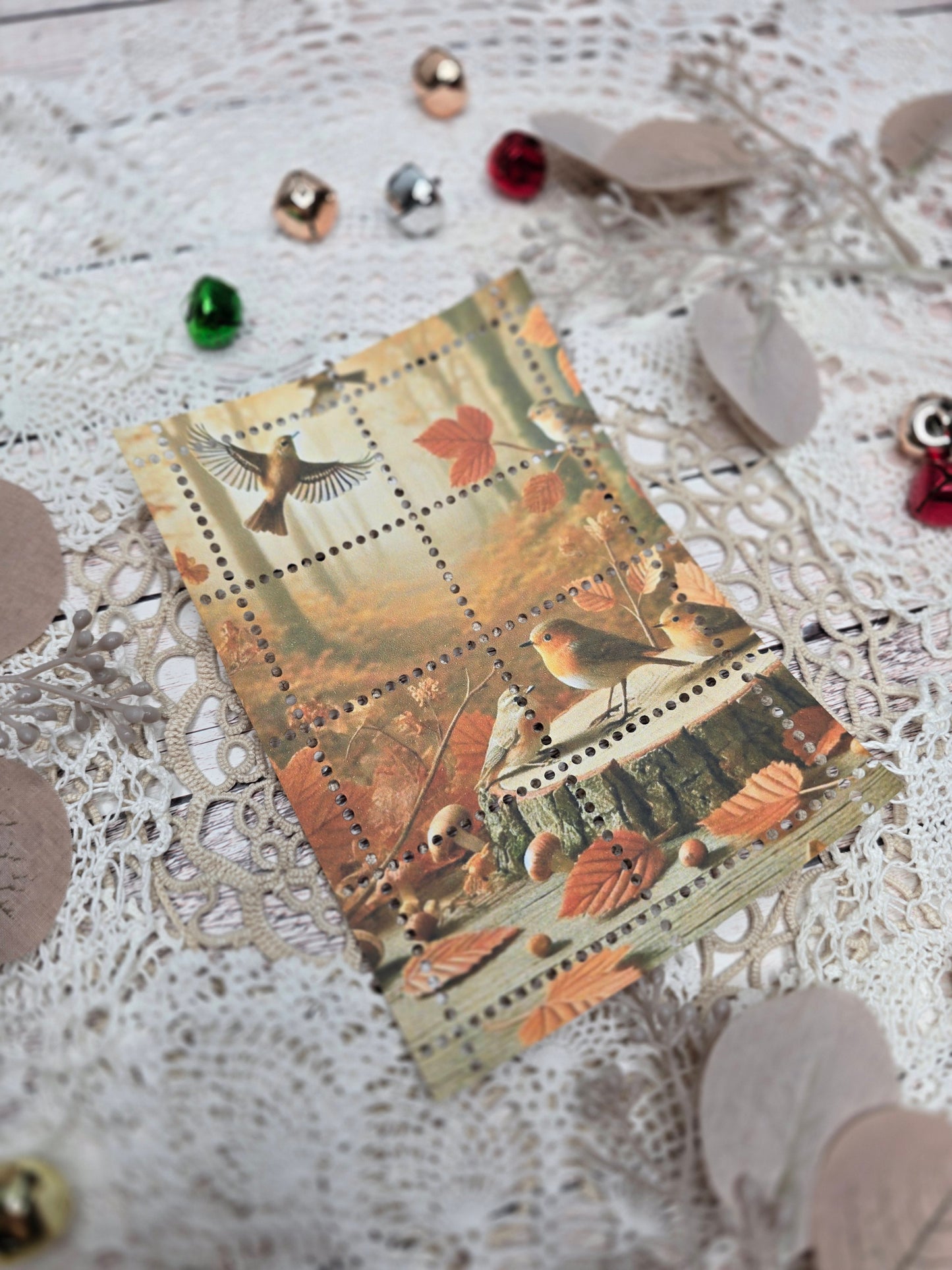 Briefmarken handmade – Herbstliche Tiere & Wald