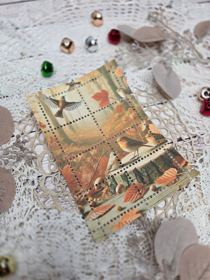 Briefmarken handmade – Herbstliche Tiere & Wald