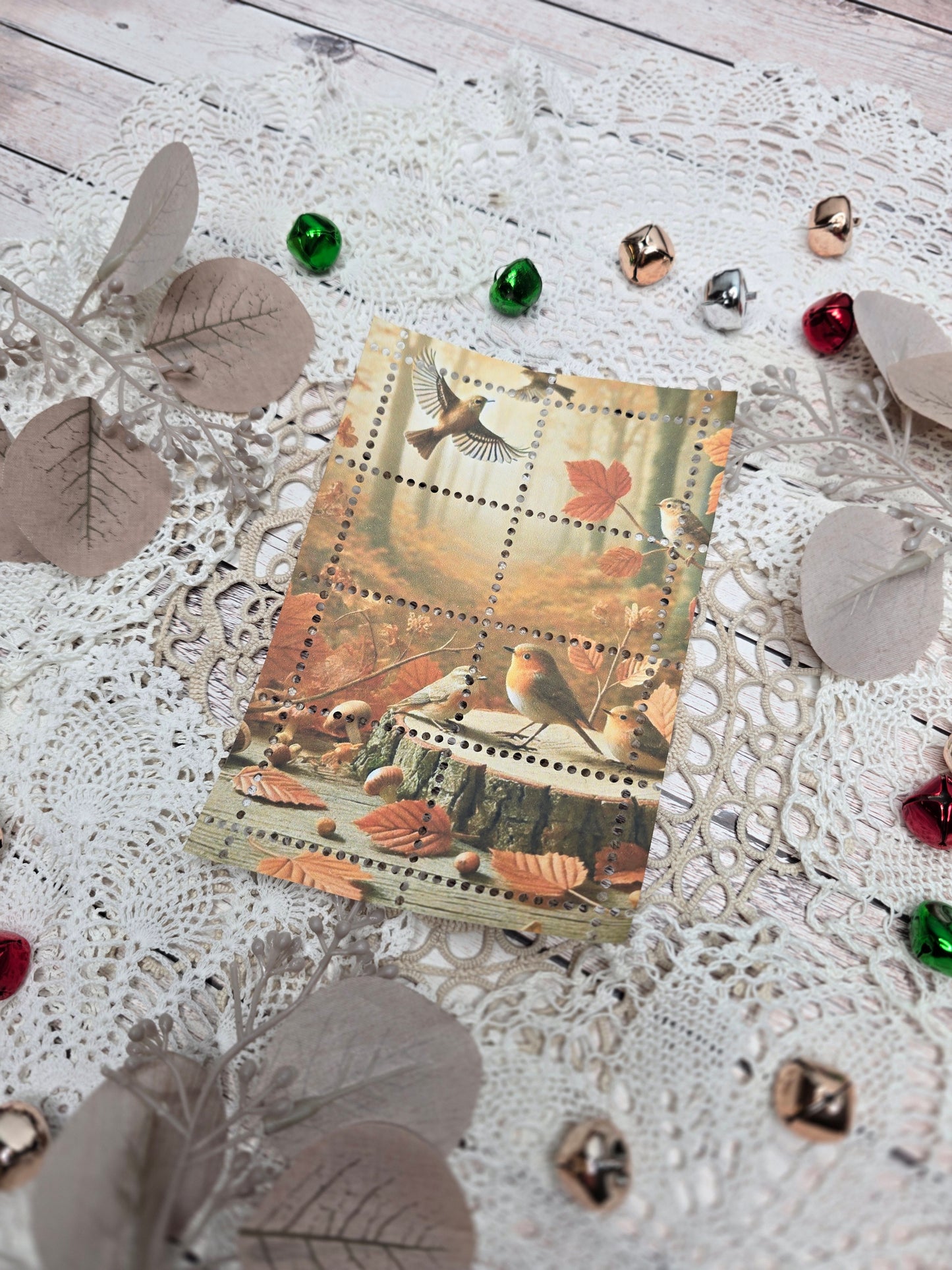 Briefmarken handmade – Herbstliche Tiere & Wald