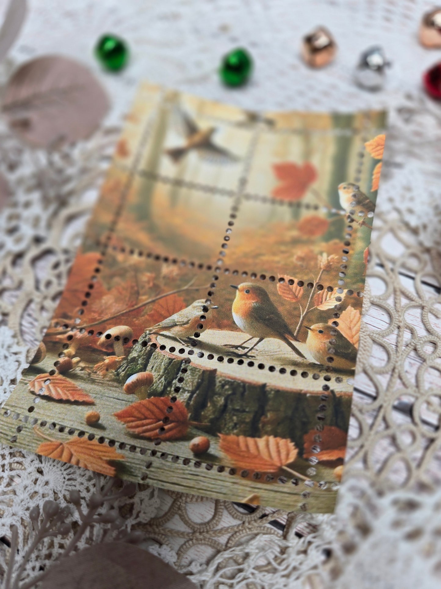 Briefmarken handmade – Herbstliche Tiere & Wald