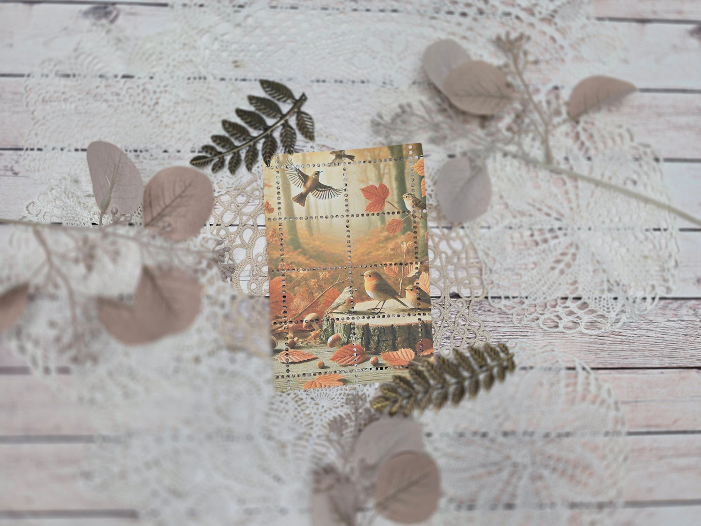 Briefmarken handmade – Herbstliche Tiere & Wald