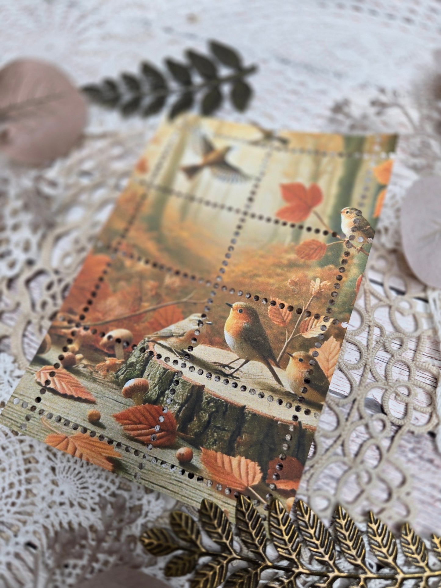 Briefmarken handmade – Herbstliche Tiere & Wald