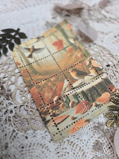 Briefmarken handmade – Herbstliche Tiere & Wald