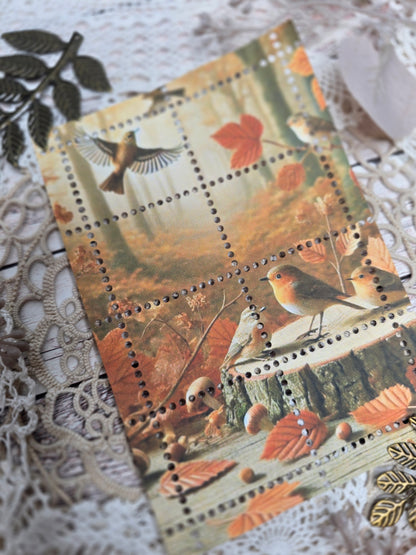 Briefmarken handmade – Herbstliche Tiere & Wald