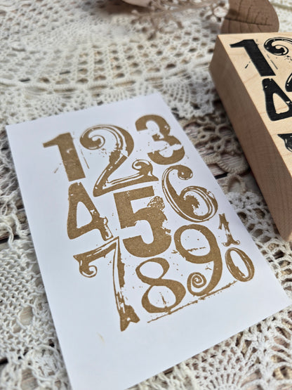 Holzstempel „Zahlenmix“ – Catslife Press