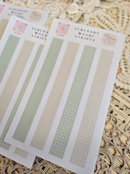 Stickers I 4 Faux Washi Stripes I Vintage I Grid I Collage I Journal I Scrapbooking