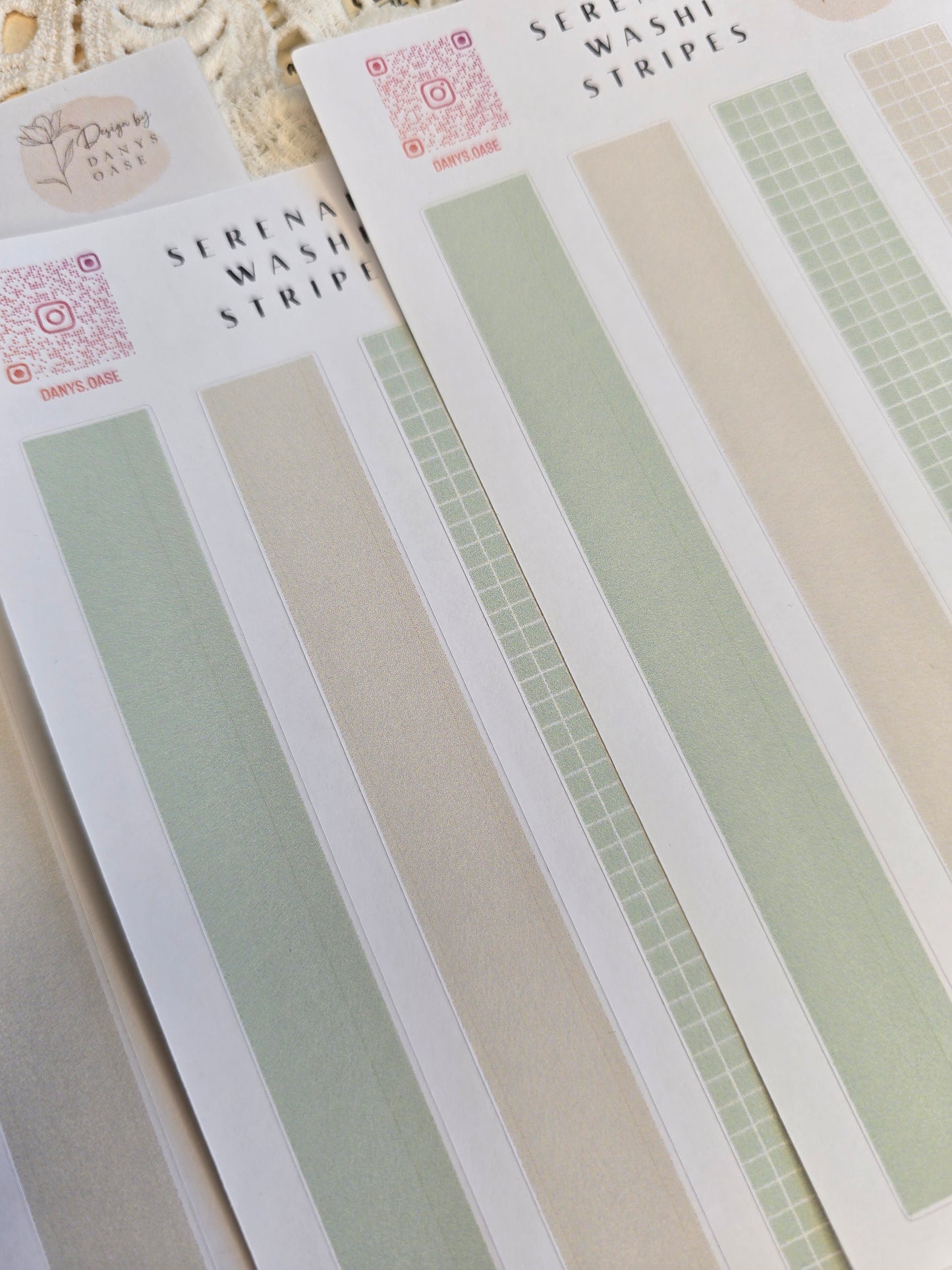 Stickers I 4 Faux Washi Stripes I Vintage I Grid I Collage I Journal I Scrapbooking