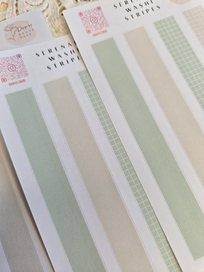 Stickers I 4 Faux Washi Stripes I Vintage I Grid I Collage I Journal I Scrapbooking