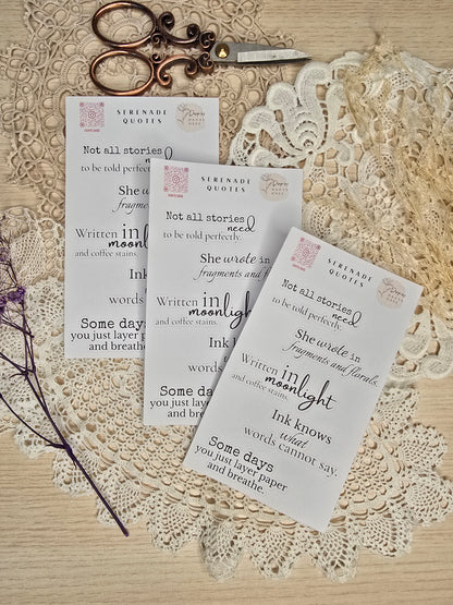 Sticker „Serenade Quotes“ – 13 poetische Zitate