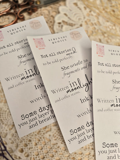 Sticker „Serenade Quotes“ – 13 poetische Zitate