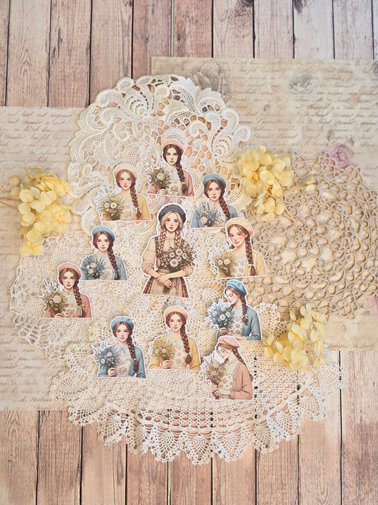 Boho Mädchen Sticker Set – 11 Motive