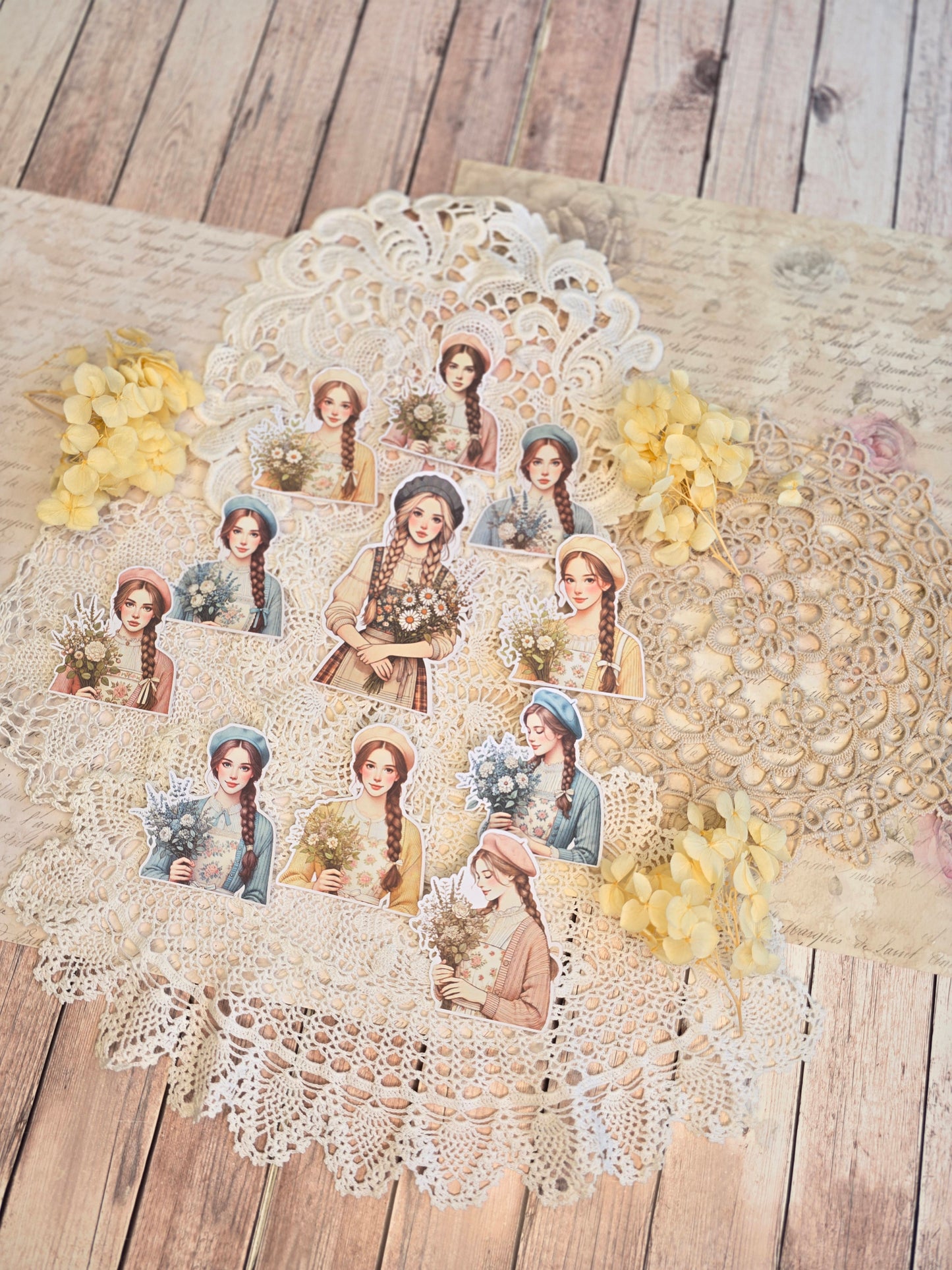 Boho Mädchen Sticker Set – 11 Motive