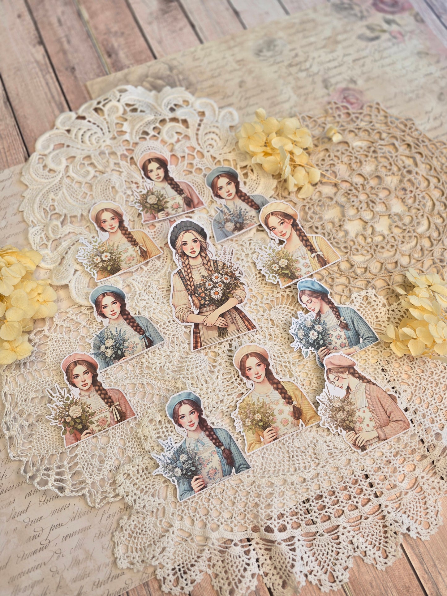 Boho Mädchen Sticker Set – 11 Motive