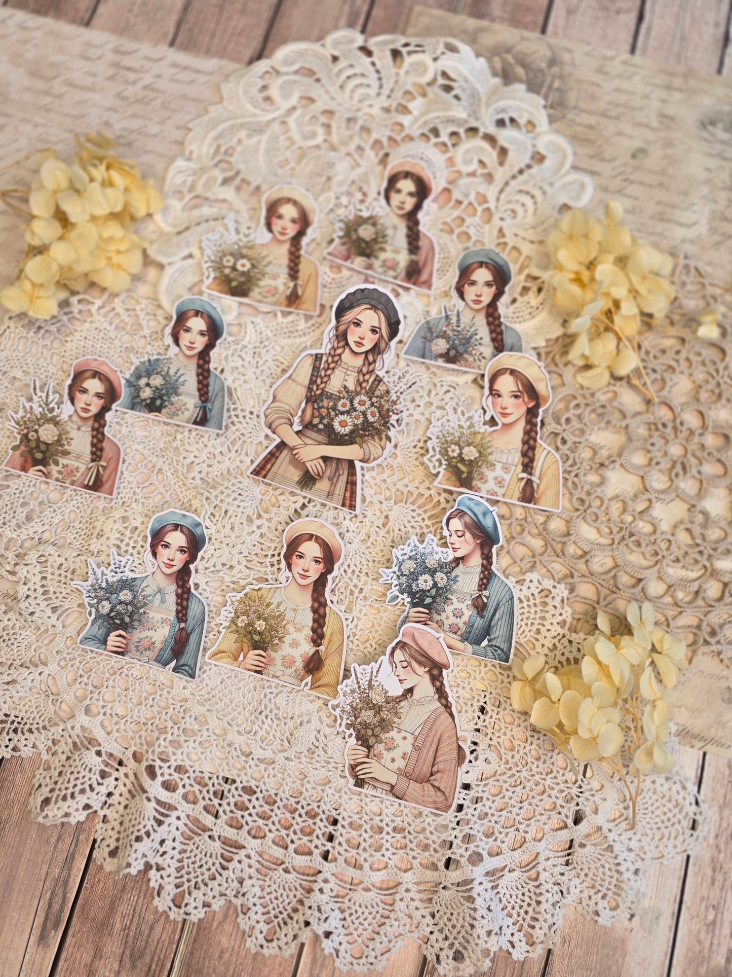 Boho Mädchen Sticker Set – 11 Motive