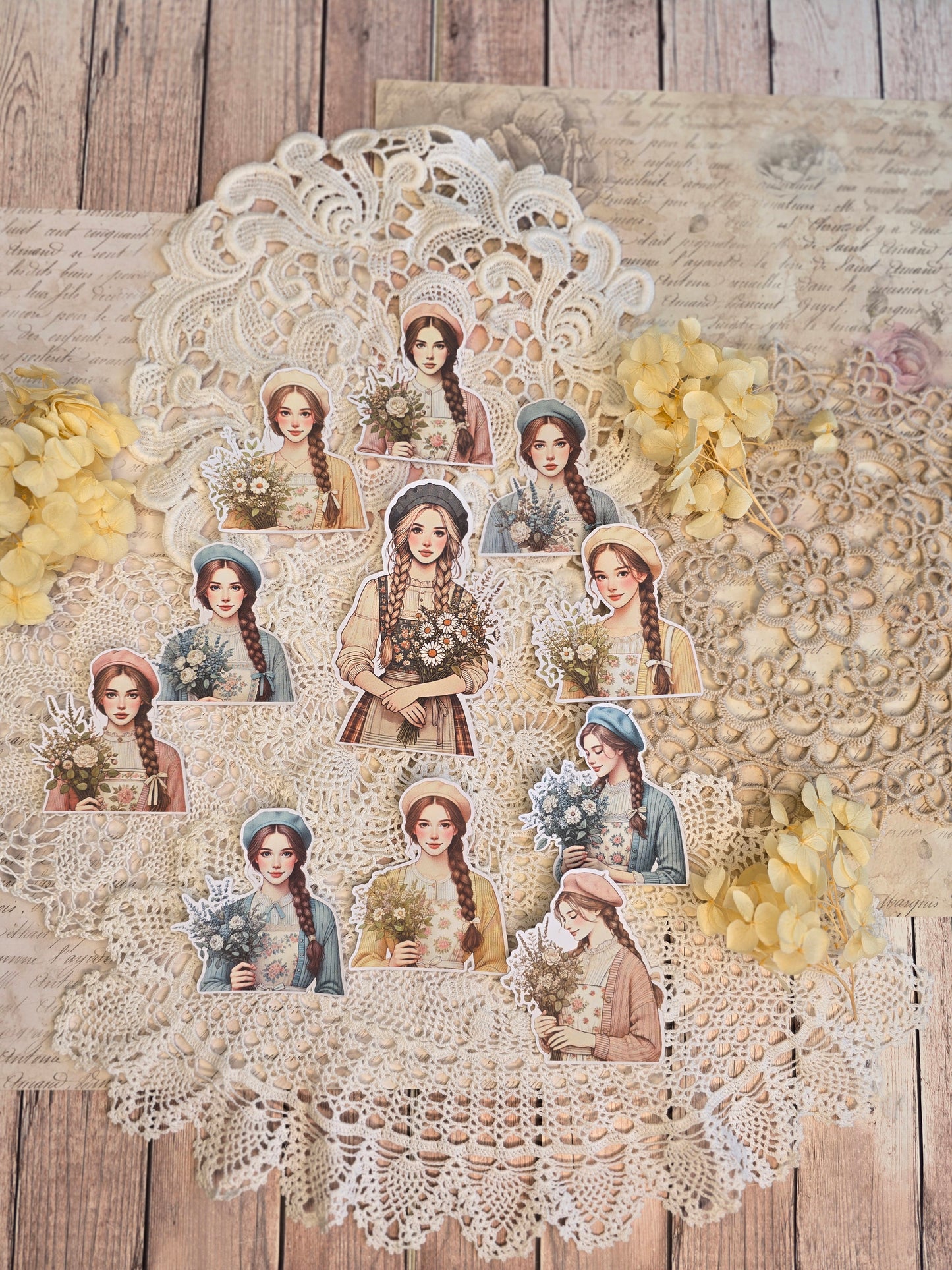 Boho Mädchen Sticker Set – 11 Motive