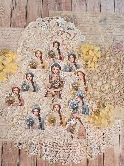 Boho Mädchen Sticker Set – 11 Motive