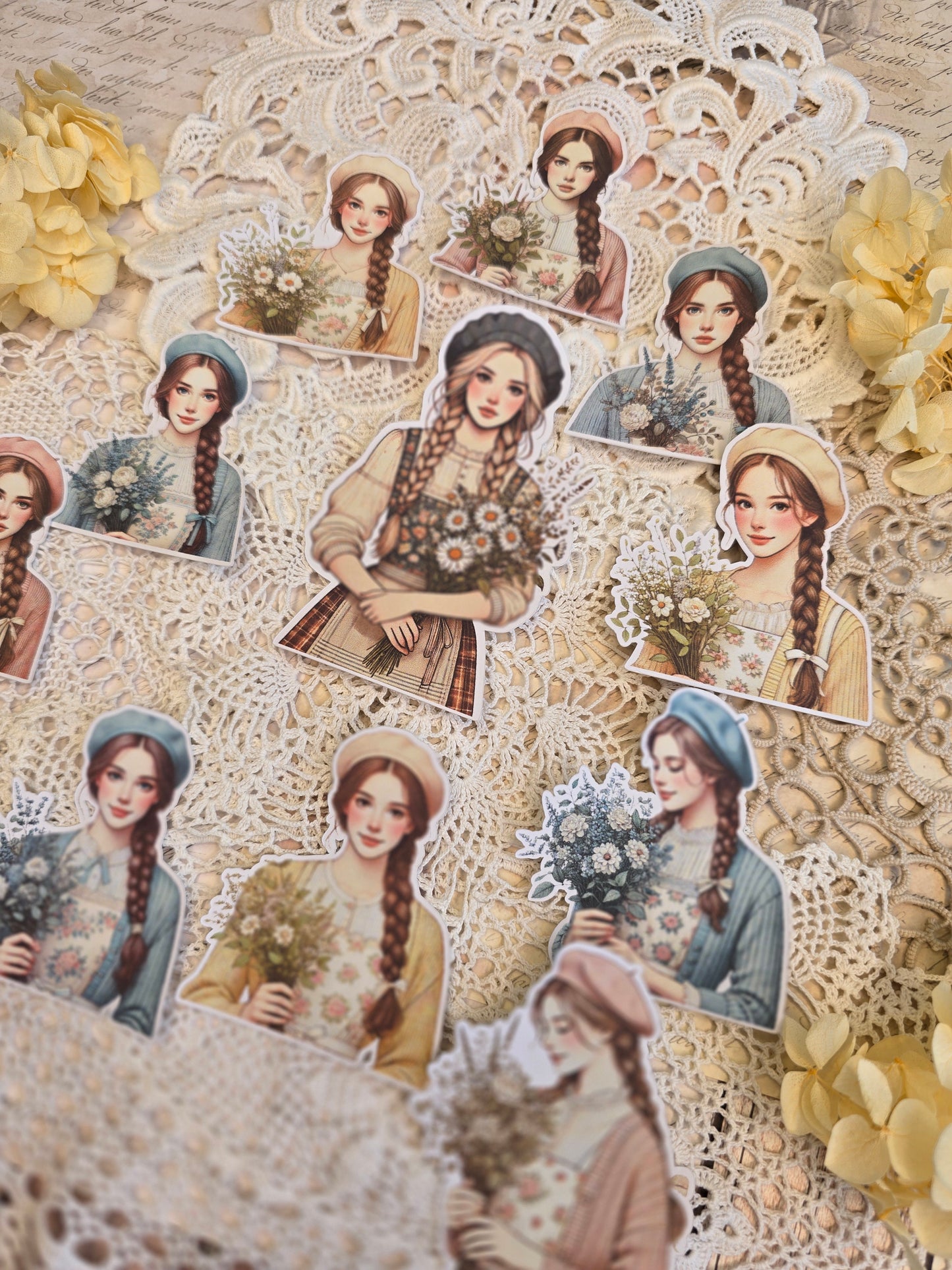 Boho Mädchen Sticker Set – 11 Motive