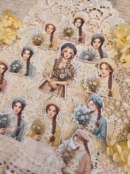 Boho Mädchen Sticker Set – 11 Motive