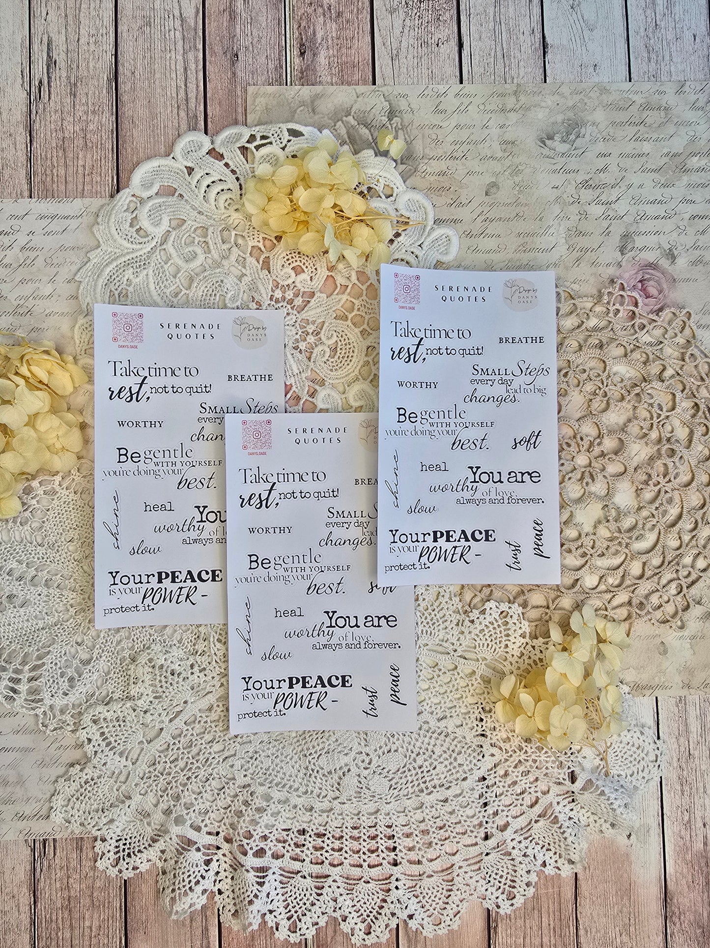 Sticker „Selfcare Quotes“ – 13 achtsame Zitate & Wörter