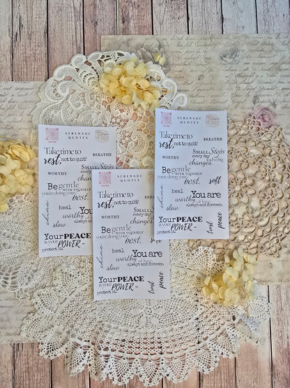 Sticker „Selfcare Quotes“ – 13 achtsame Zitate & Wörter