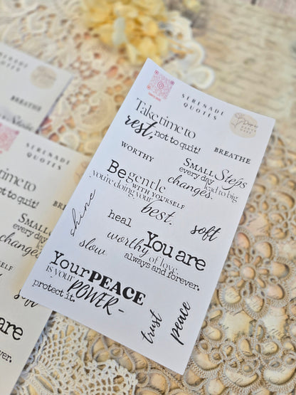 Sticker „Selfcare Quotes“ – 13 achtsame Zitate & Wörter