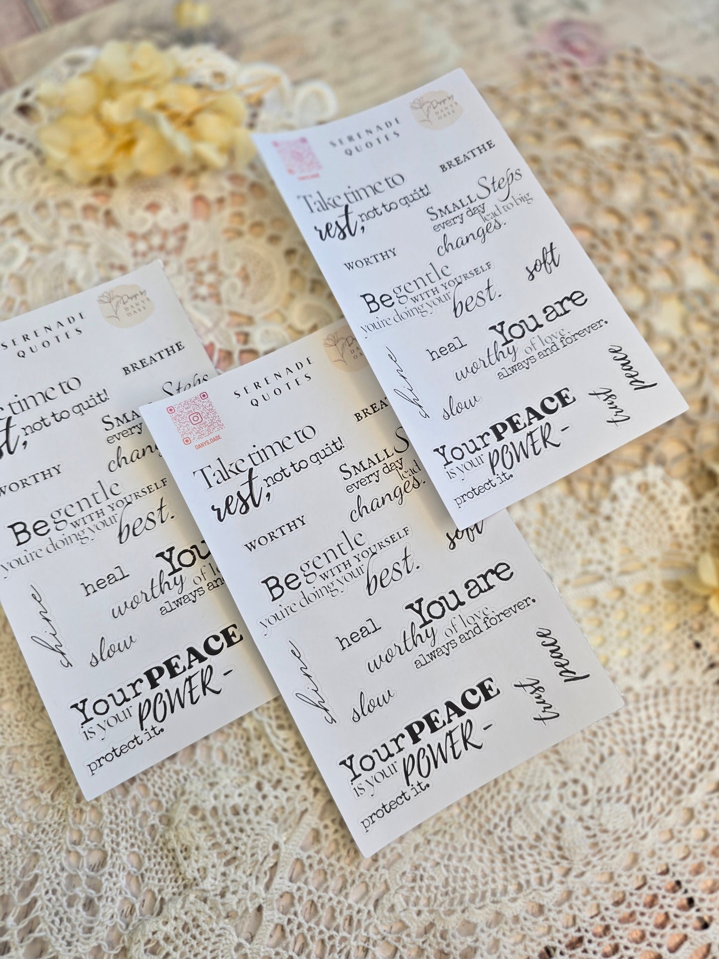 Sticker „Selfcare Quotes“ – 13 achtsame Zitate & Wörter