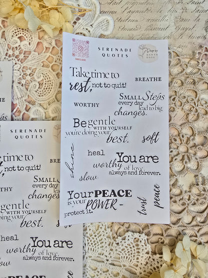 Sticker „Selfcare Quotes“ – 13 achtsame Zitate & Wörter