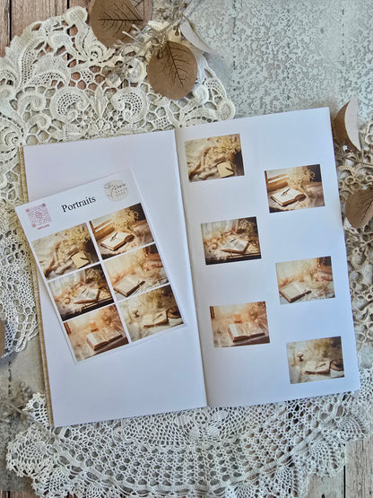 Vintage Schreibtisch Sticker – 6 ruhige Motive