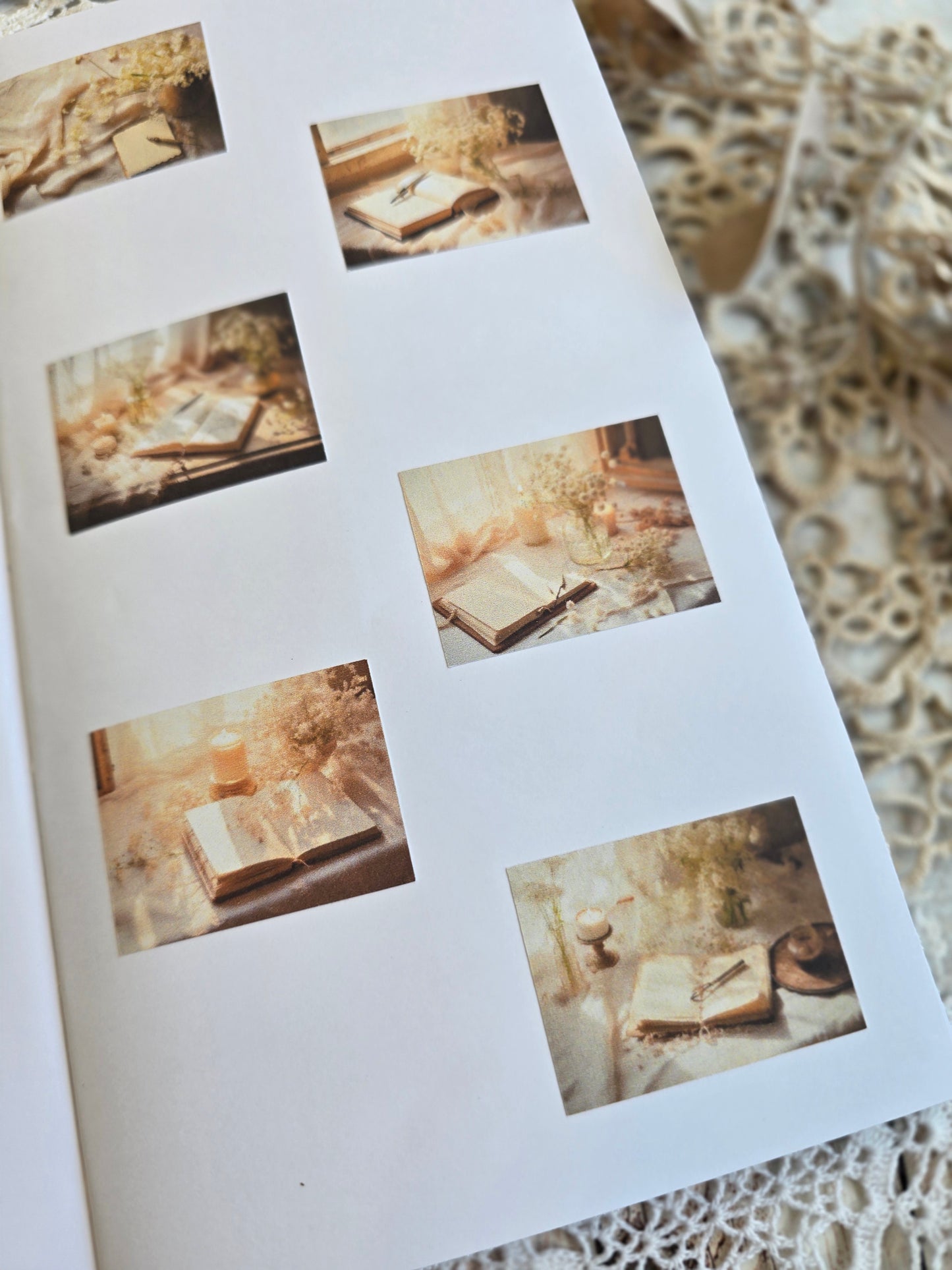 Vintage Schreibtisch Sticker – 6 ruhige Motive