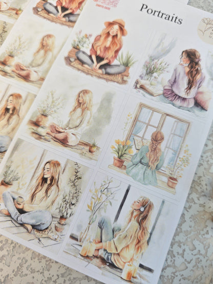 Stickers I 6 motifs I Mindfulness I Journal I Collage I Aesthetic I Scrapbooking I Decoration
