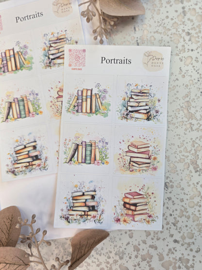 Sticker „Buchliebe“ – 6 Aquarell-Motive