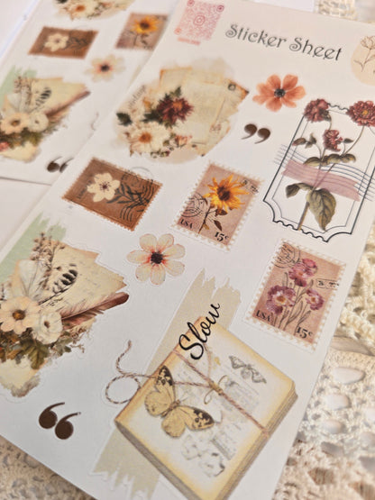 Vintage Sticker Set – 11 zarte Motive