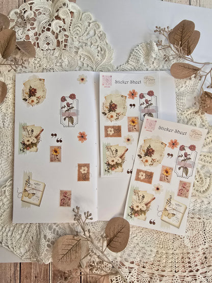 Vintage Sticker Set – 11 zarte Motive