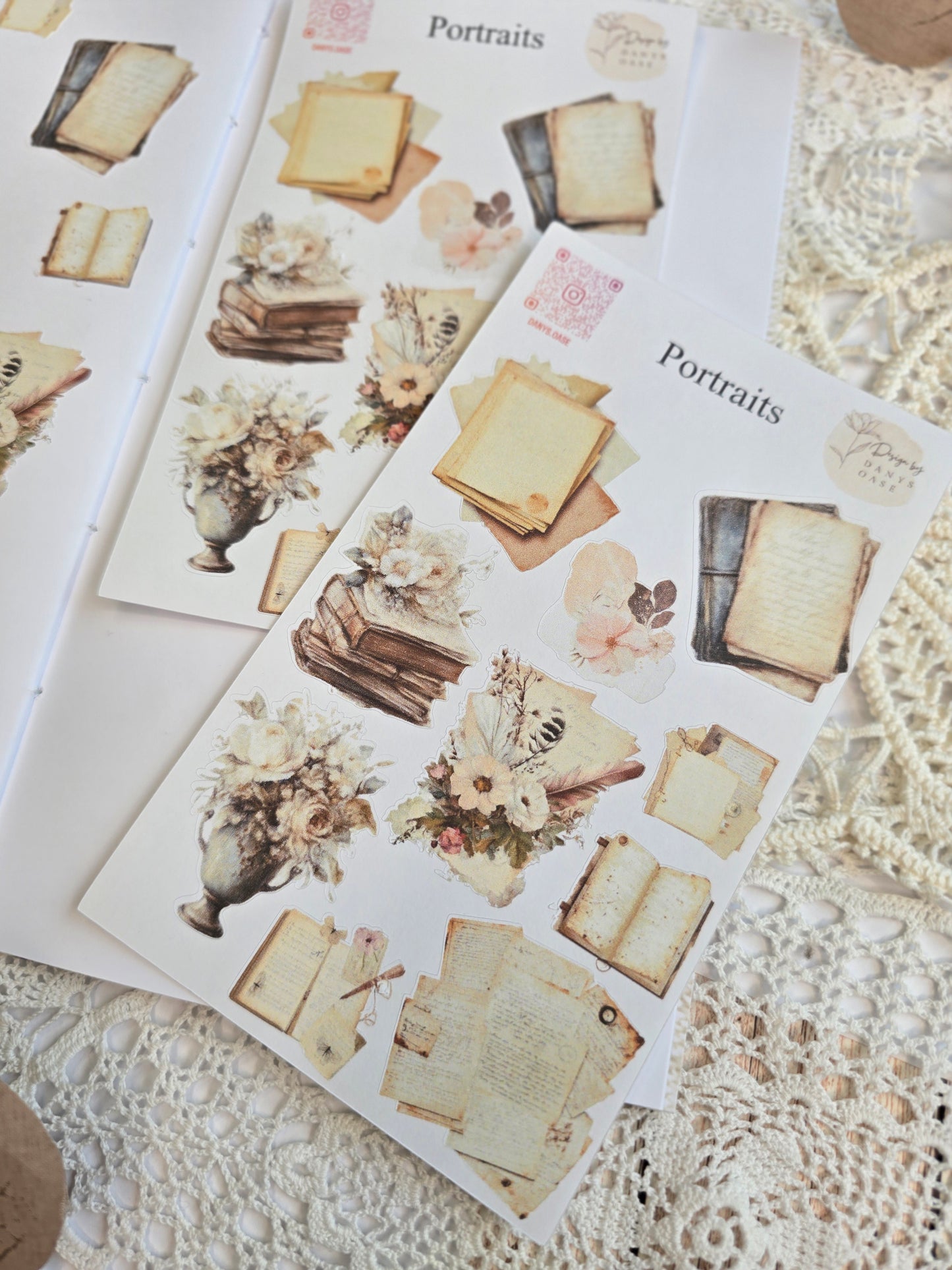 Sticker sheet “Vintage Cluster” – 10 nostalgic motifs (15 × 8.5 cm) – Stickers for journals, collages &amp; scrapbooking