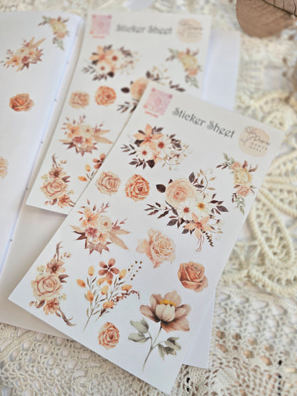 Floraler Stickerbogen – 12 Motive