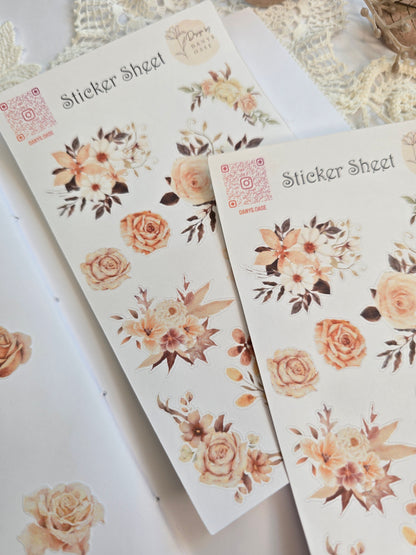 Floraler Stickerbogen – 12 Motive