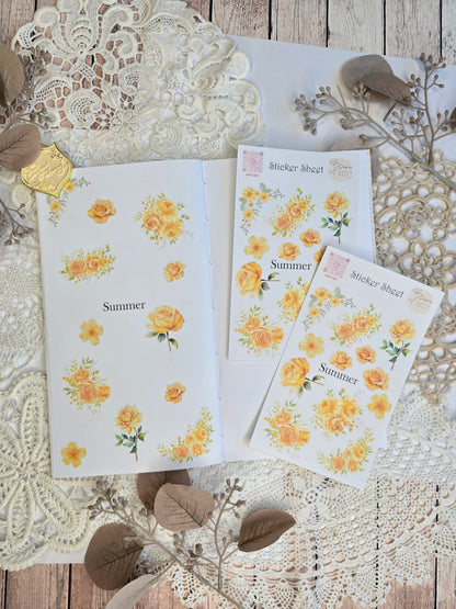 Vintage Blumen Sticker Set – 12 sommerliche Motive