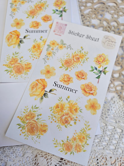 Vintage Blumen Sticker Set – 12 sommerliche Motive